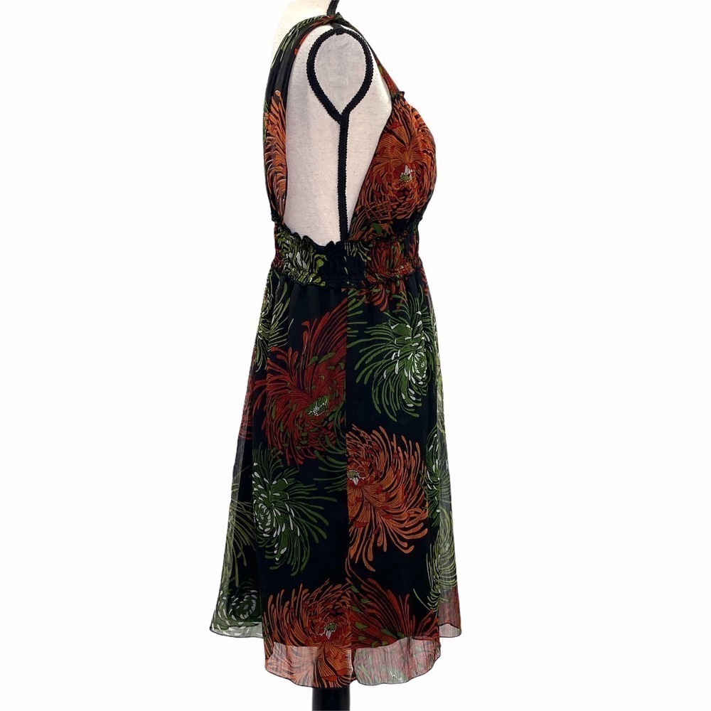 FIRE Los Angeles Sleeveless Plunge Printed Dress L - Picture 7 of 12